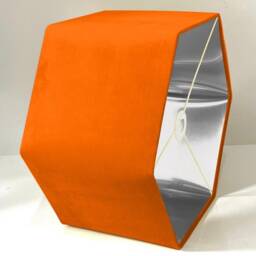 New Luxury Premium Quality Coral Orange Hexagon Velvet Lamp Shade Pendant Light With Metallic Lining - thumbnail 3