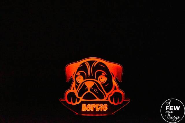 Personalised Bulldog Led Night Light Engraved Dog Lamp - image 1