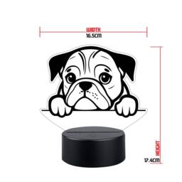 Personalised Bulldog Led Night Light Engraved Dog Lamp - thumbnail 2