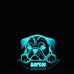 Personalised Bulldog Led Night Light Engraved Dog Lamp - thumbnail 4