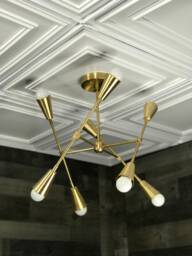 Goya Modern 8 Cone Light Geometric Sputnik Mid Century Industrial Chandelier - thumbnail 1