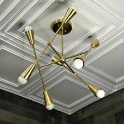 Goya Modern 8 Cone Light Geometric Sputnik Mid Century Industrial Chandelier - thumbnail 2