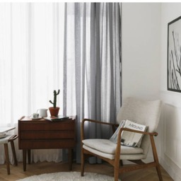 Light Gray Linen Look Sheer Curtains, Voile Drapery Window Sheers, Grey Sheers Custom - thumbnail 3