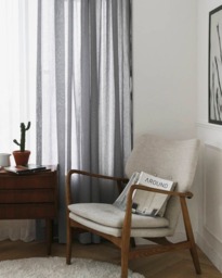 Light Gray Linen Look Sheer Curtains, Voile Drapery Window Sheers, Grey Sheers Custom