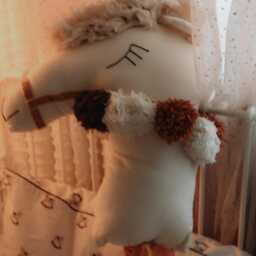 Cotton Llama Hobby Horse Toy, Handmade Stick Nursery Decor - thumbnail 3