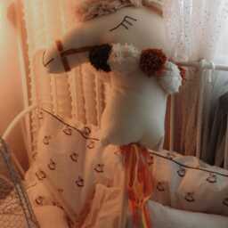 Cotton Llama Hobby Horse Toy, Handmade Stick Nursery Decor - thumbnail 2