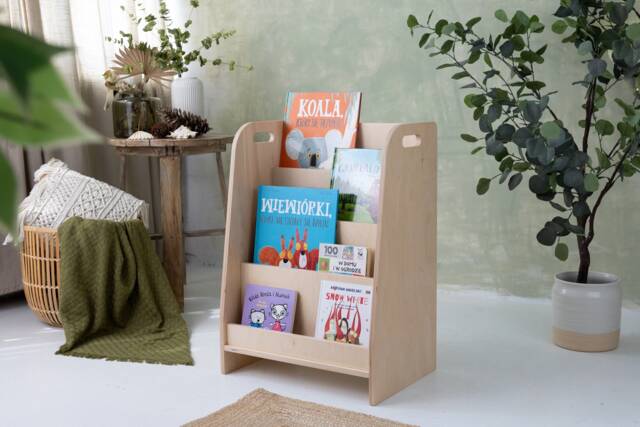 Baltic Birch Wooden Bookshelf, Montessori Kid's Room Decor - image 1