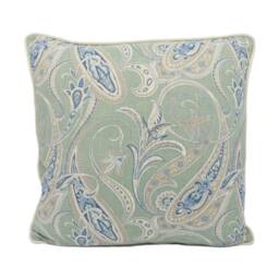 Edinburgh Weavers - Persia Blue Gorgeous Contrast Piped Paisley Cushion Handmade Throw Pillow Designer Home D??cor - thumbnail 2