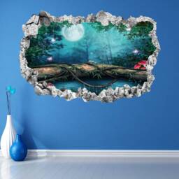 Enchanted Forest Moon Fantasy Wall Decal Sticker Mural Poster Print Art Kids Bedroom Home Decor Kh13 - thumbnail 2