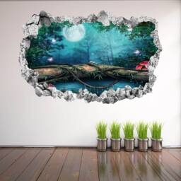 Enchanted Forest Moon Fantasy Wall Decal Sticker Mural Poster Print Art Kids Bedroom Home Decor Kh13 - thumbnail 3