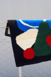Hand-Tufted Wool Area Rug Geometric Mid-Century Modern Decor - 31x39 Inch - thumbnail 1