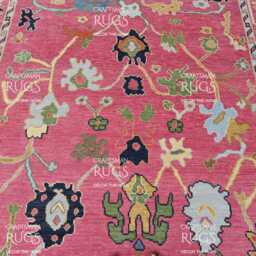 Exquisite Pink Oushak Style Hand Knotted Rug 4x6, 5x8, 6x9, 8x10, 9x12, 10x14 Ft Handmade Rugs For Living Room - Contemporary - thumbnail 3