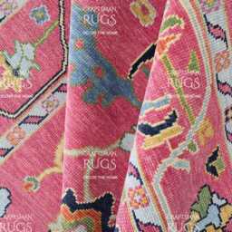 Exquisite Pink Oushak Style Hand Knotted Rug 4x6, 5x8, 6x9, 8x10, 9x12, 10x14 Ft Handmade Rugs For Living Room - Contemporary - thumbnail 2
