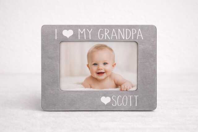 Grandpa Picture Frame Gift Idea Personalized Grandfather Photo I Love My Custom Baby - image 1