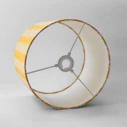 Handmade Floral Lampshade Mustard Yellow Retro Japanese Cotton/Lamp Or Ceiling Fitting - thumbnail 2