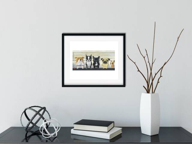 Boston Terrier Gift, The Line Up - Terrier Dog Art Print, Wall Decor, Pug, French Bulldog Art, Gift - image 1