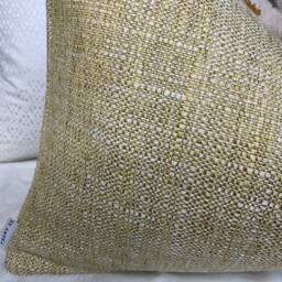 "Decorative Yellow Cushion Cover For Bed, Sofa, Chair - Made in John Lewis Tonal Weave Fabric, 12"" X 20" - thumbnail 4