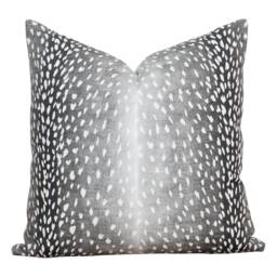 Antelope Pillow Cover Charcoal Animal Print 20 X Designer Decorative - Evelyn - thumbnail 3
