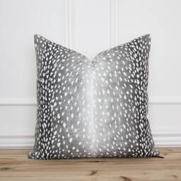 Antelope Pillow Cover Charcoal Animal Print 20 X Designer Decorative - Evelyn - thumbnail 1