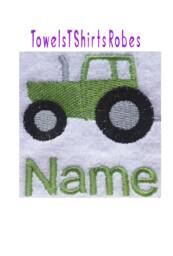 Embroidered Tractor Towel Personalised With Name Cotton Towel Farm Theme - thumbnail 1