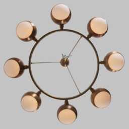 Antique Brass Sputnik Chandelier - Mid-Century Modern 8-Globe Pendant Light - thumbnail 2