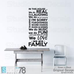 Family Rules Vinyl Wall Decal - in This House We Do - 18x36 - thumbnail 1