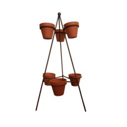 Tiered Pot Plant Stand - 6-Pot Pyramid Display - Indoor Or Outdoor Use
