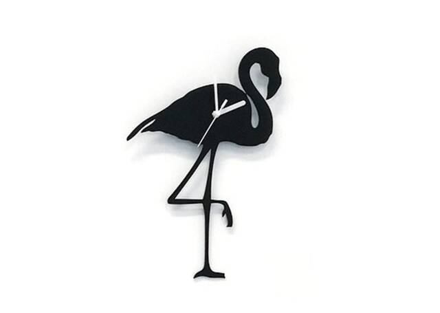 Flamingo Silhouette Wall Clock, Kids Nursery Room, Teens Baby Room - Clock - image 1