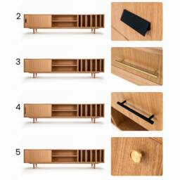 Mid-Century Sideboard, Dresser, Commode, Credenza Made Of Oak Vaneer - Livlo D-S18 - thumbnail 3