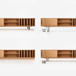 Mid-Century Sideboard, Dresser, Commode, Credenza Made Of Oak Vaneer - Livlo D-S18 - thumbnail 2