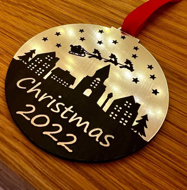 Silver Christmas 2022 Tree Decoration Ornament Bauble Gifts Commemorative Keepsake - image 1