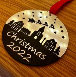Silver Christmas 2022 Tree Decoration Ornament Bauble Gifts Commemorative Keepsake - thumbnail 1