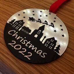 Silver Christmas 2022 Tree Decoration Ornament Bauble Gifts Commemorative Keepsake - thumbnail 3
