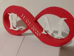 Personalized Infinity Heart Ornament - 3D Printed Initials & Date - thumbnail 1