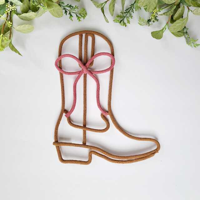 Cowgirl Boot With Bow Wall Decor - Western Inspired Home, Nursery & Girls Room Accent Piece - image 1