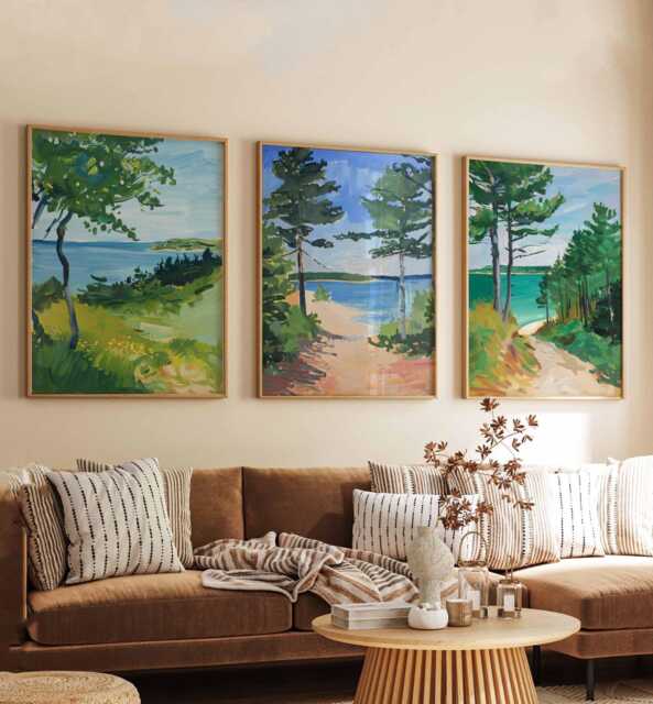 Set Of 3 Wisconsin Posters, Usa Travel Prints, Lake Country Wall Art, Midwestern Decor, Scenic Landscape Art Sets - image 1