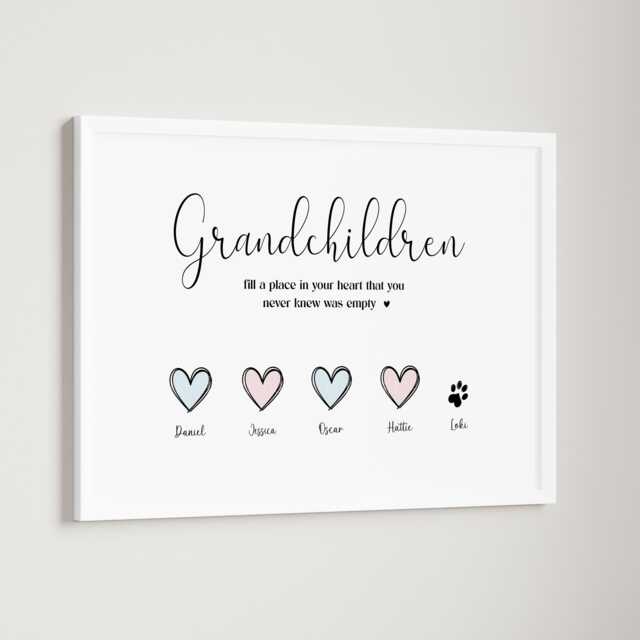 Personalised Nanny Grandad Grandparent Print Up To 14 Children Only Unframed Grandchildren Nana Granny - image 1