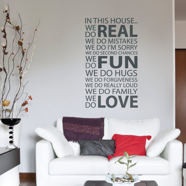 In This House We Do Wall Sticker - Decal Home Vinyl Art Quote Words Mural Family Love Real - image 1