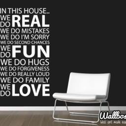 In This House We Do Wall Sticker - Decal Home Vinyl Art Quote Words Mural Family Love Real - thumbnail 2