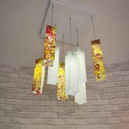 "Fused Glass Pendant Light ""Lava Flow" - thumbnail 1
