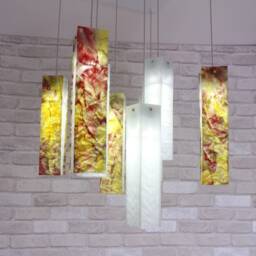 "Fused Glass Pendant Light ""Lava Flow" - thumbnail 2