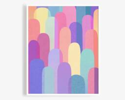 Colorful Arches Art Print - Abstract Wall Art, Kids Room Rainbow Nursery Decor, Eclectic Apartment Decor - thumbnail 1