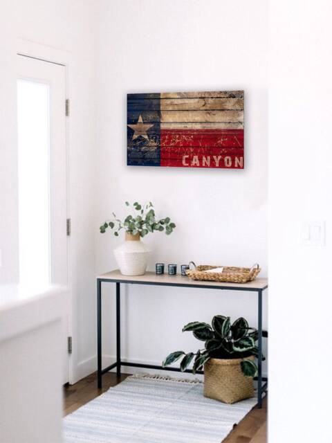 Canyon Tx Flag. The Lone Star State Printed Art Poster. Texas Unframed Poster Art. Office Decor. Made in Usa. Patriotic Wall - image 1