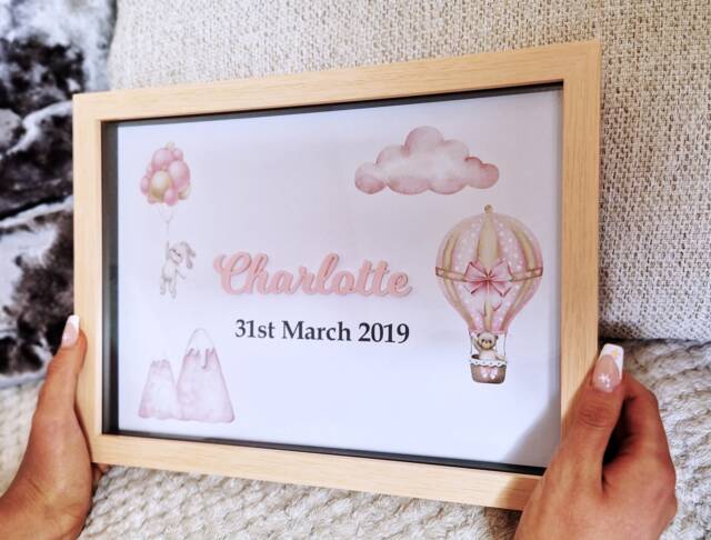 Personalized Kids Name Sign A4 Framed Wall Art - image 1
