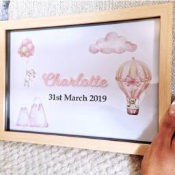 Personalized Kids Name Sign A4 Framed Wall Art - thumbnail 2