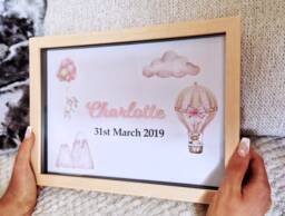 Personalized Kids Name Sign A4 Framed Wall Art - thumbnail 1