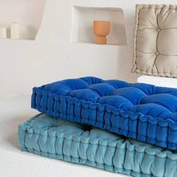 Custom Tufted Velvet Cushion French Bench Seat, Japanese Futon - thumbnail 2