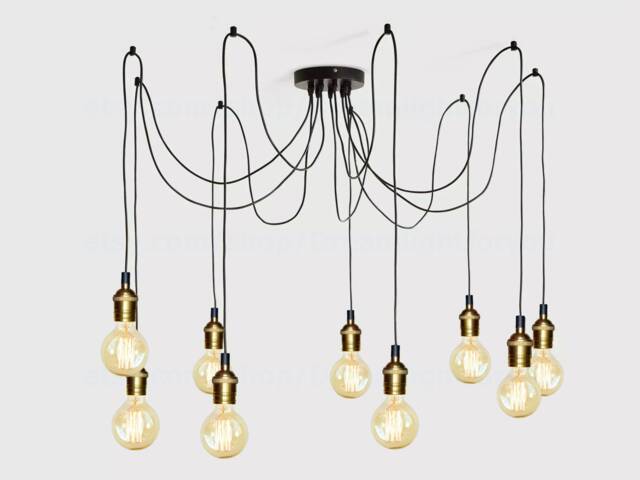 Spider Chandelier 3-12 Brass Lamp Sockets Pendant Light Octopus Industrial Chandelier Lighting Dining Room - image 1