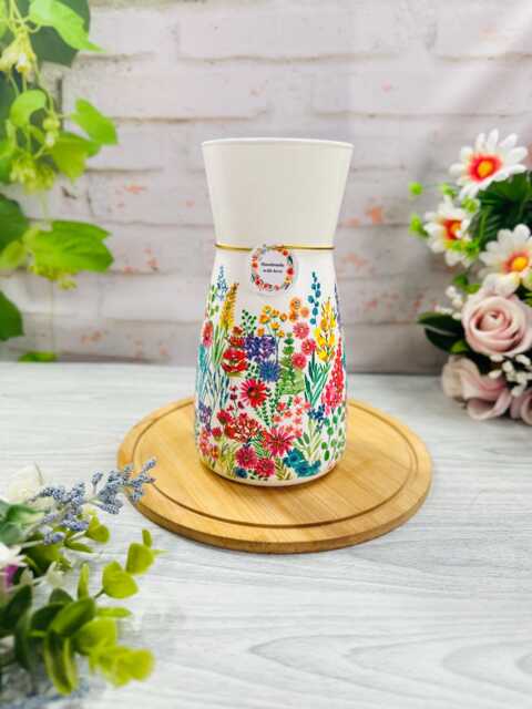 Handmade Decoupaged Glass Vase, Flower Vase, Floral Wildflower Vase Home Decor, Gift For Her, Gift Mum, Birthday Gift, New Gift - image 1