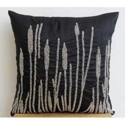 "Designer Black Sofa Throw Pillow Large 24""x24""/26""x26" - thumbnail 2